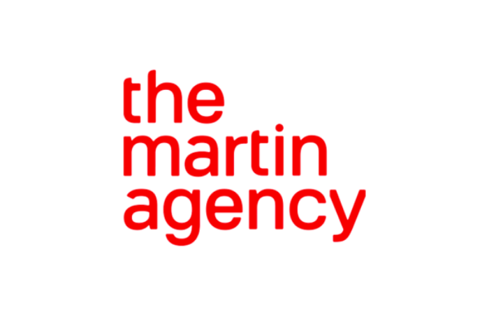 A logo for The Martin Agency, featuring the words, "the martin agency" in red